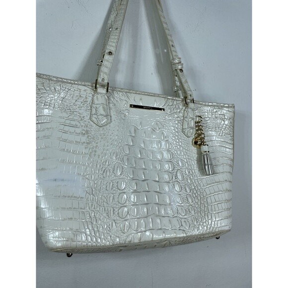 BRAHMIN Asher Tote Purse Vintage Bag White Medium - Picture 2 of 13